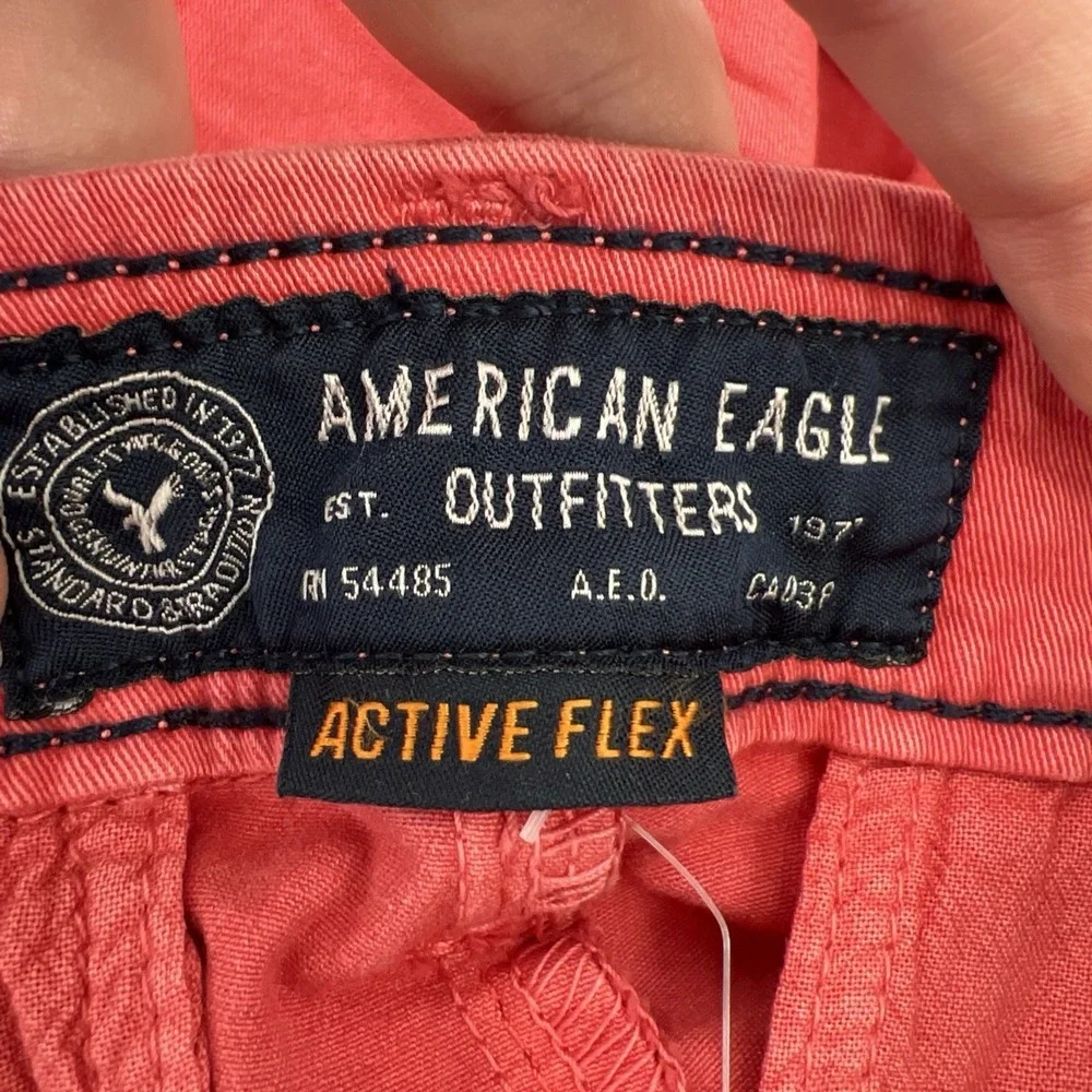 American Eagle Classic Shorts Size 33 Nantucket Red Frat Preppy Active Flex